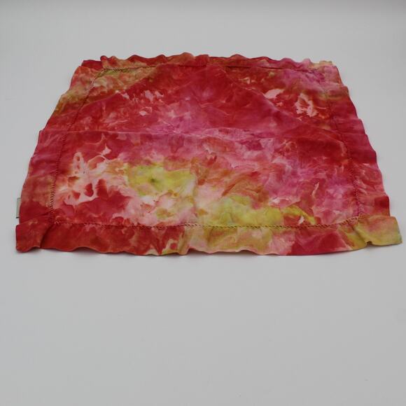 Pottery Barn Linen Napkins SET 6 Pink Yellow Tie Dye Pastel Festive Party - Picture 11 of 14